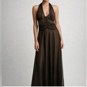 Connected Woman Elegant Black Backless Evening Dress Size 12.